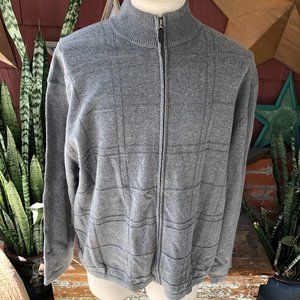 NWT Mens John Henry Full Zip Gray Heather Long Sleeve Sweater Size XXL or 2XL